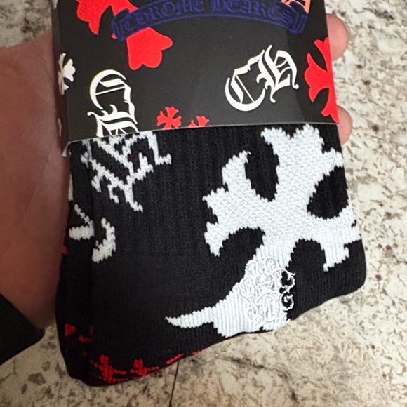 Chrome Hearts Black and Red Patterned Socks - Picture 4 of 4